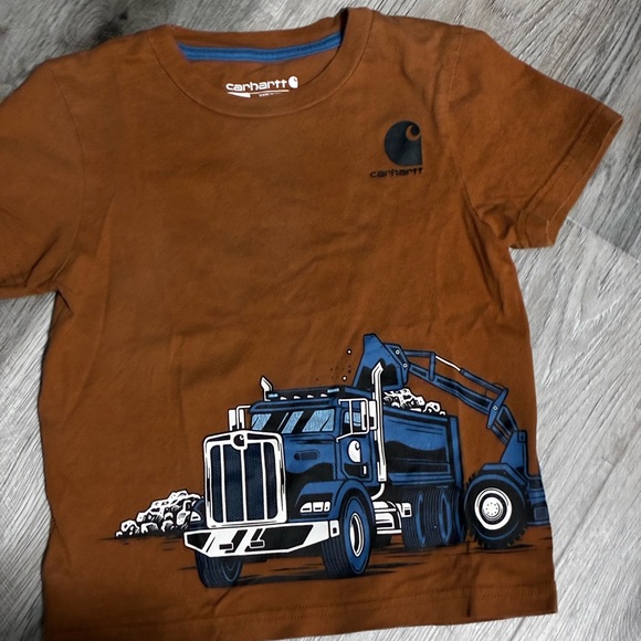 Carhartt Brown Tee with Blue Trim - Picture 3 of 6